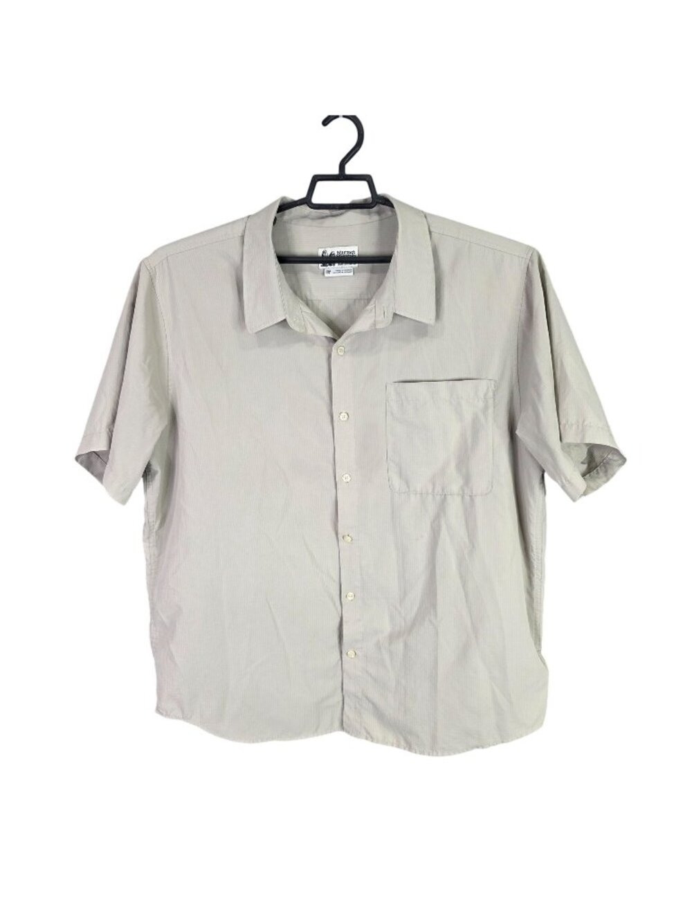 Mens Marmot Mountain Works Beige Button Up Shirt Short Sleeve Pocket Size XXL